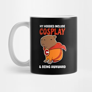 My hobbies include Cosplay and being awkward cartoon Capybara Superhero Mug